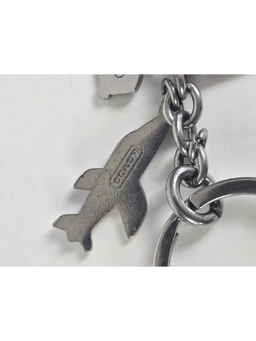 COACH Vintage World Traveler Purse Charm Key Fob Keychain Rare Y2K